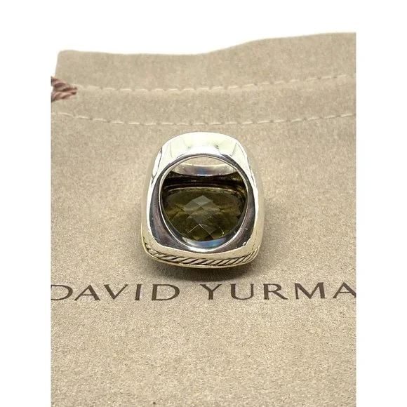 $3250 DAVID YURMAN 18K GOLD SS DIAMOND ALBION EXTRA LARGE LEMON QUARTZ R… - Picture 7 of 16